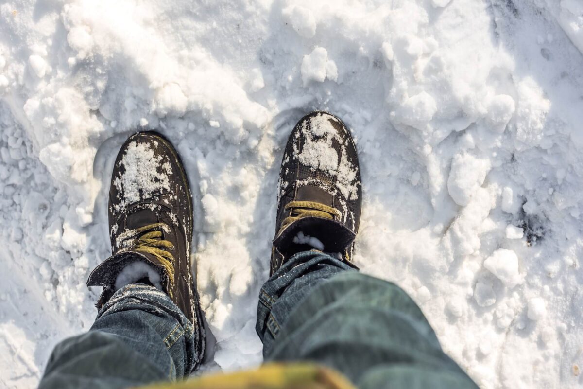 Work Boots in the Snow