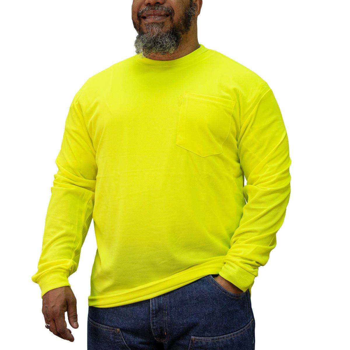 HI VIS LS WAFFLE T 838