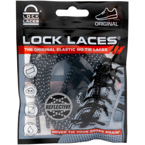 Reflective No-Tie Lock Laces
