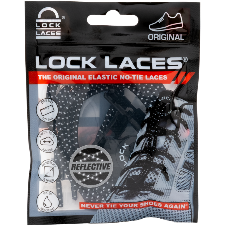 Reflective No-Tie Lock Laces