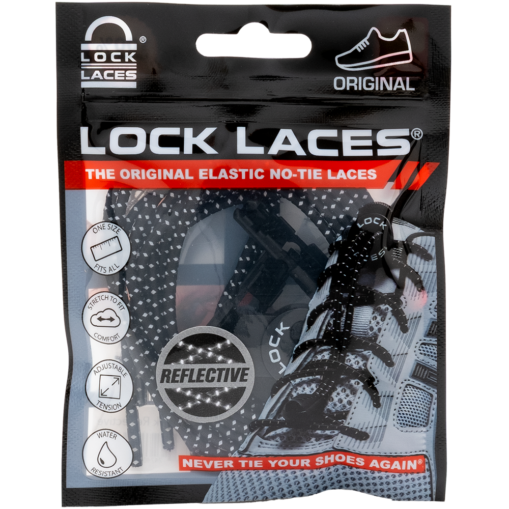 Reflective No-Tie Lock Laces