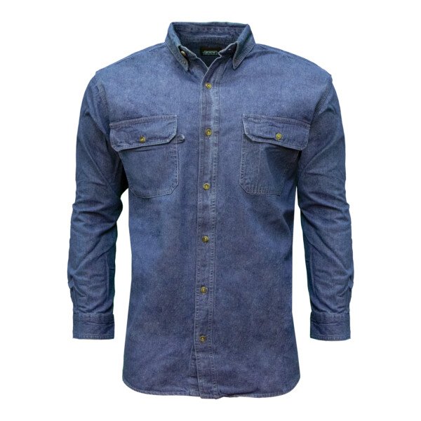 DENIM WASHED BUTTON FRONT SHIRT 542