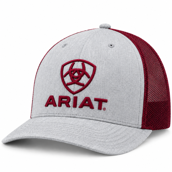 Ariat Grey Embroidery Burgundy