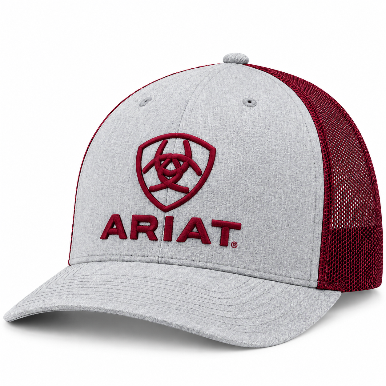 Ariat Grey Embroidery Burgundy