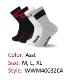Asst Wolv Crew Socks 4pk  WWM40032C4