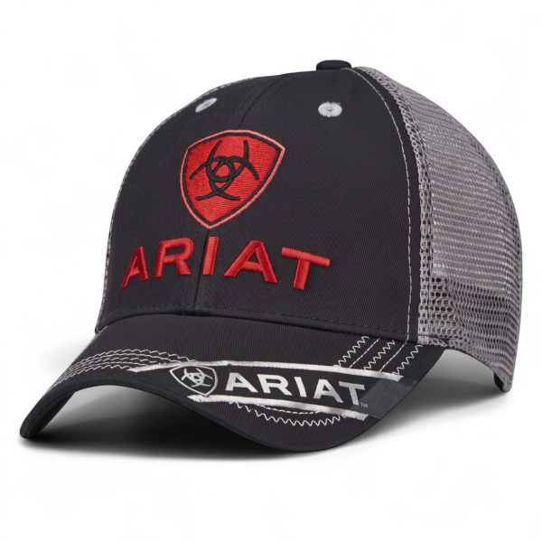 Ariat Mens Ball Cap Blk/Gry